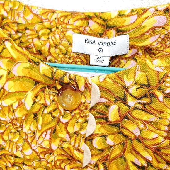 KIKA VARGAS X Target Quilted Scalloped Floral Boxy Jacket - Picture 5 of 14